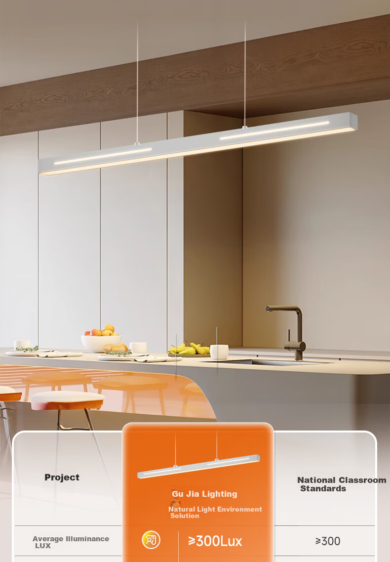 GUJIA Restaurant Pendant Light Linear Dining Bar Eye Protection Full Spectrum Light Source White 100CM - Tri-color [Installation Included] 8