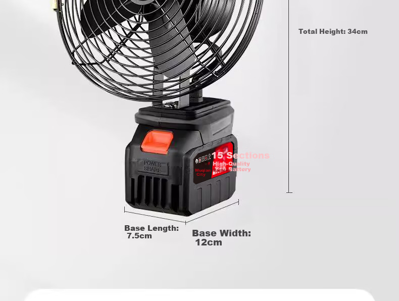 Wulang Machinery Wireless Long-Lasting Lithium Battery High-Power Rechargeable Outdoor Portable Stall Cooling Fan 27