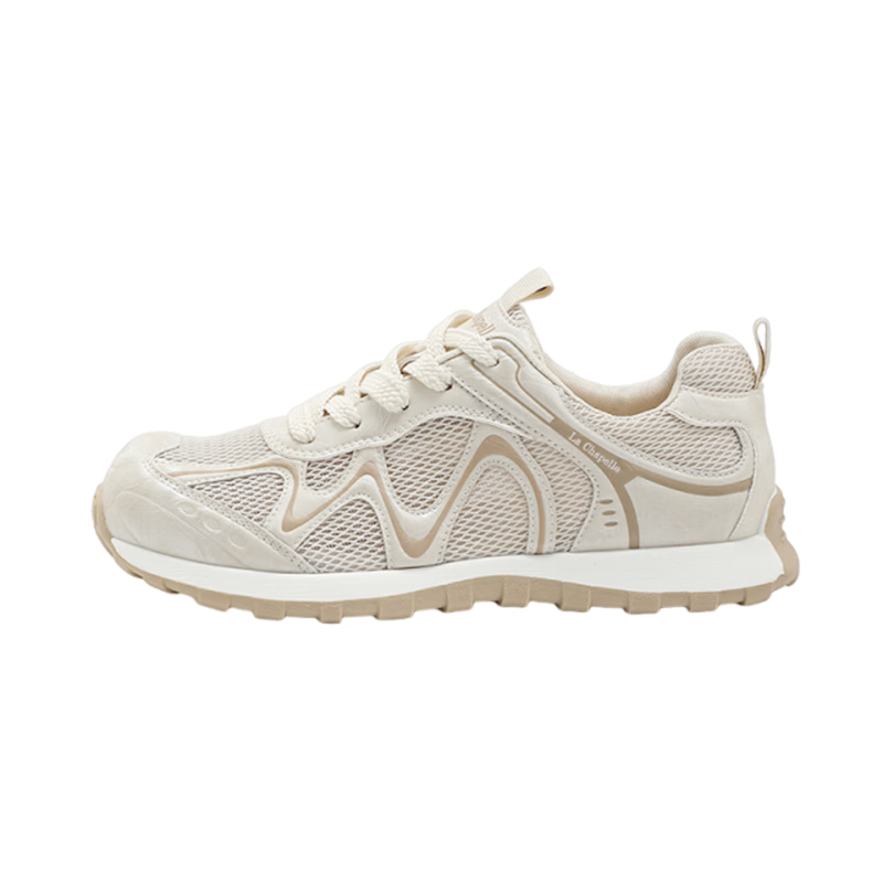 La Chapelle Women's Mesh Lightweight Breathable Running Casual Simple Sports Shoes E885 Champagne Size 38
