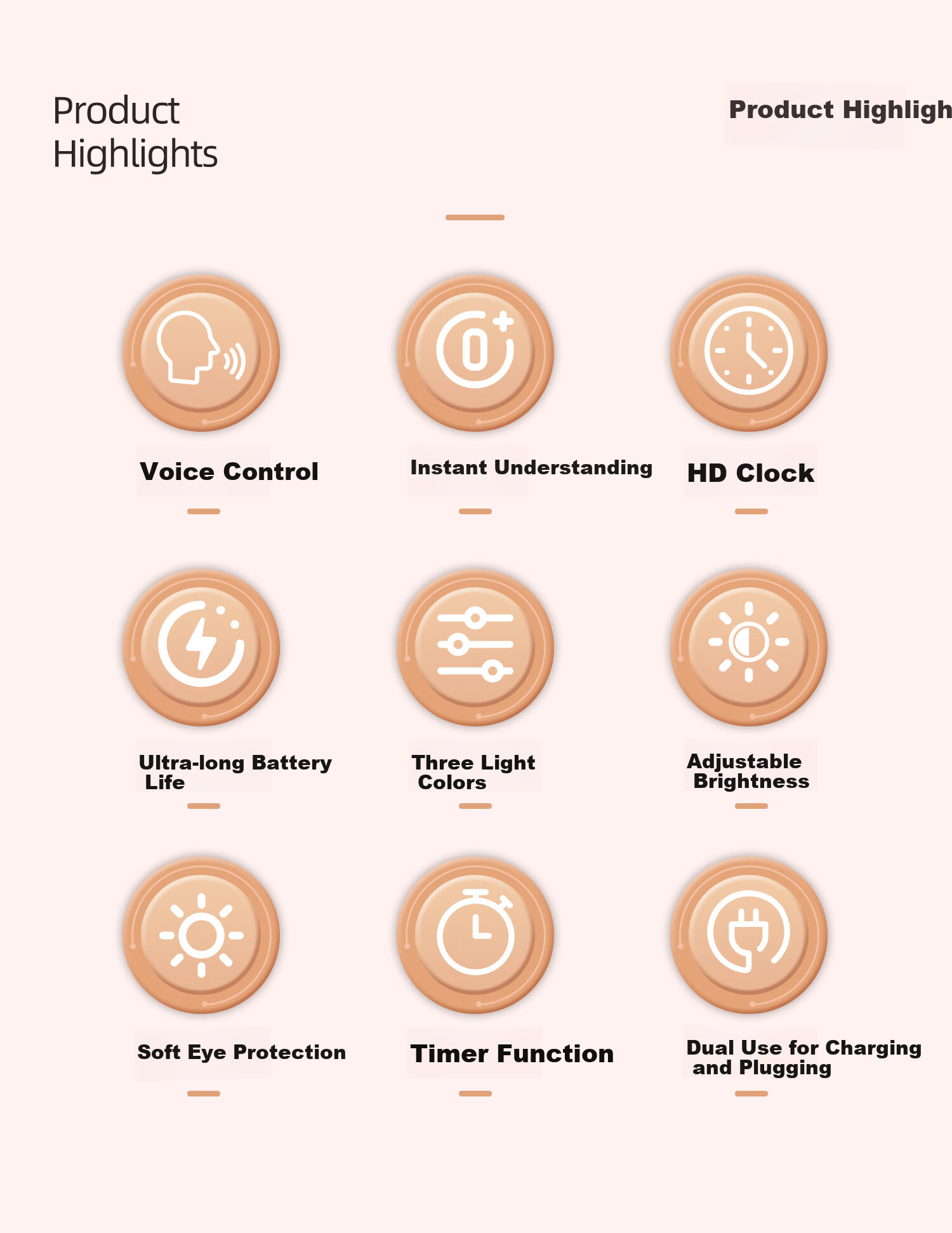 XinYouSuoShu Voice-Controlled Smart Night Light Voice-Activated Sensor Bedside Lamp Bedroom Rechargeable Baby Feeding Eye Protection Sleep Companion Light 3