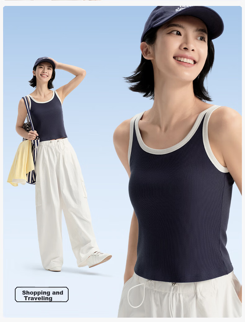 Songshan Cotton Shop Women's Lightweight Mint Ribbed Tank Top with Built-in Bra, Cooling, Stretchy, Seamless, Breathable, Comfortable, Suitable for Layering or Wearing Out 3