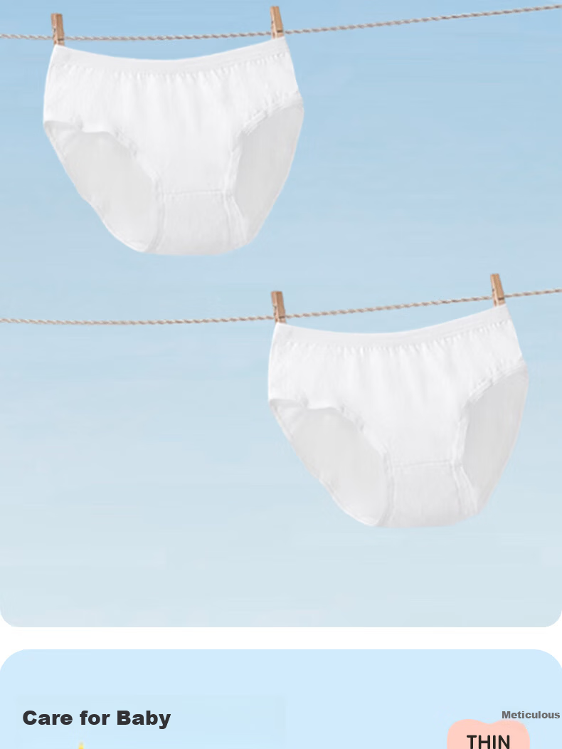 Qihaiqiu Children's Disposable Sterilized No-Wash Daily Use Boys Travel White Triangle Underwear XXL Size 12