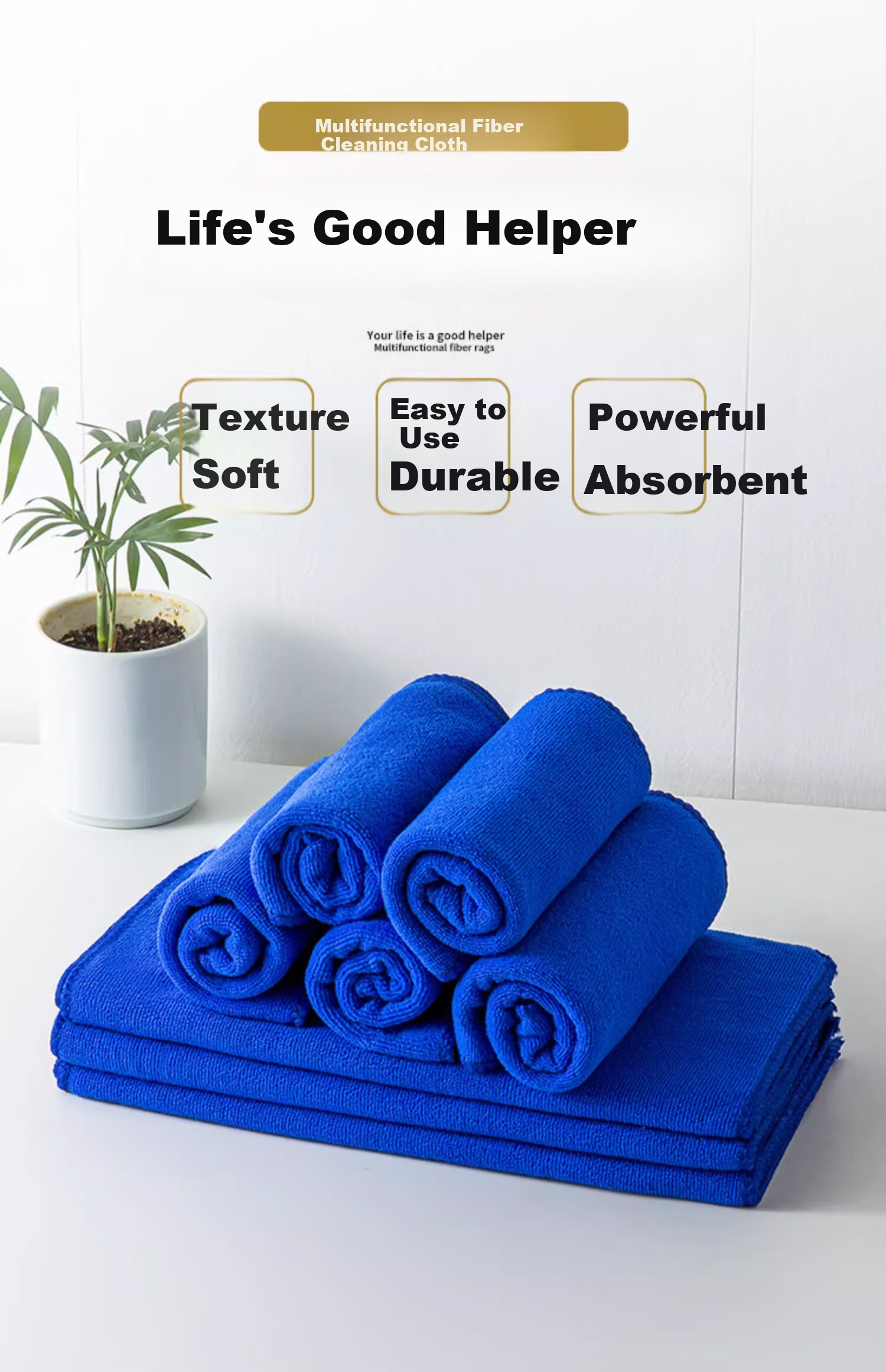 Guangduola Coral Fleece Kitchen Dishcloth Absorbent Streak-Free Lint-Free Oil-Resistant Cleaning Towel Scrub Cloth 1