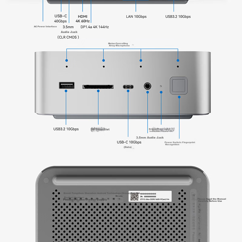 Lingke National Subsidy 15% GTi15Ultra Core Ultra9 285H AI PC Gaming Office Design Mini Desktop Local Deployment Deepseek 32GB/1TB 20