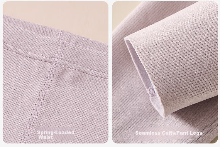 Ordifen Women's Thermal Underwear with Chest Pad, Anti-Mite Wool and Silk Autumn Top and Bottom Set, Winter Heat Retention Base Layer, Size M 2