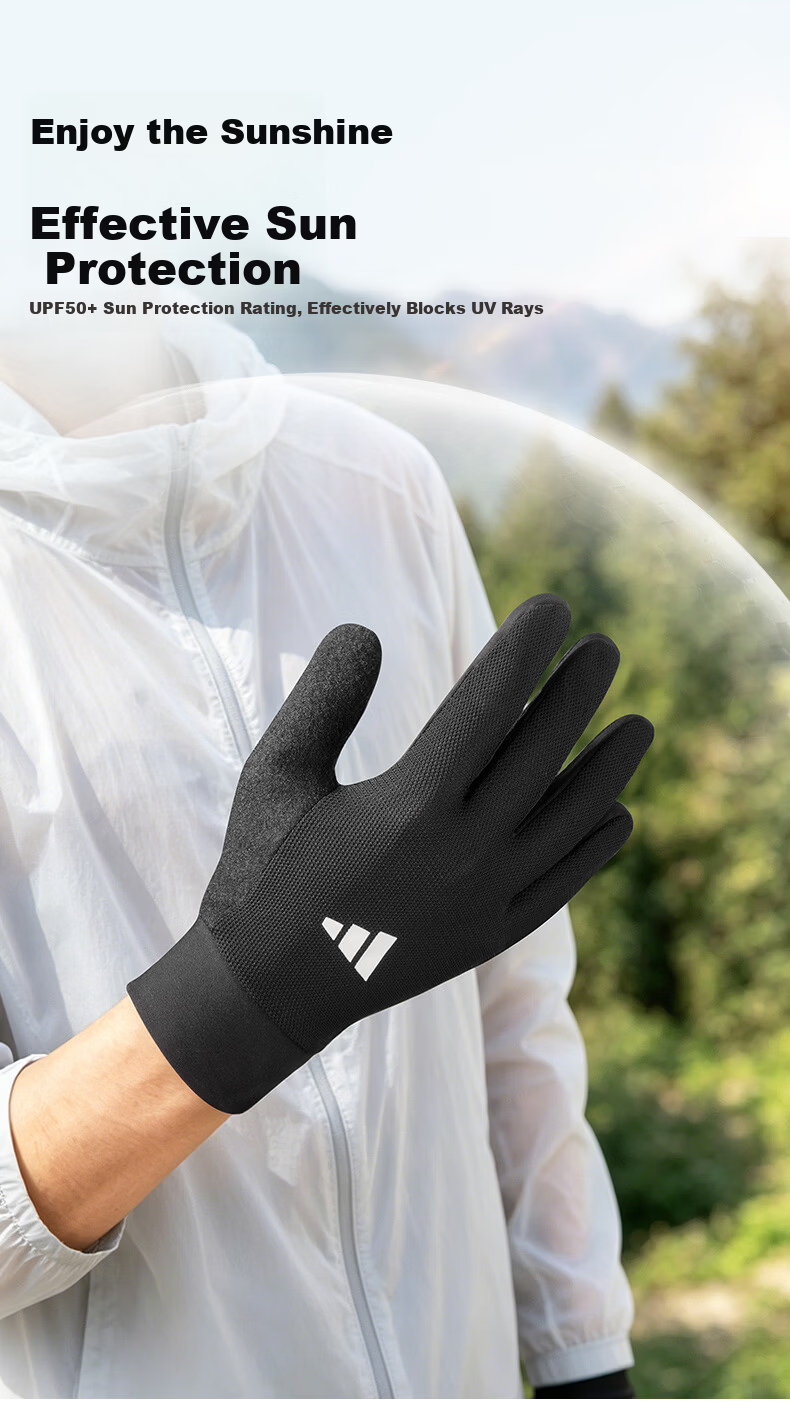 Adidas Men's Summer Hiking Gloves Lightweight Running Cycling Gloves Non-Slip Touchscreen Fitness Fishing 3