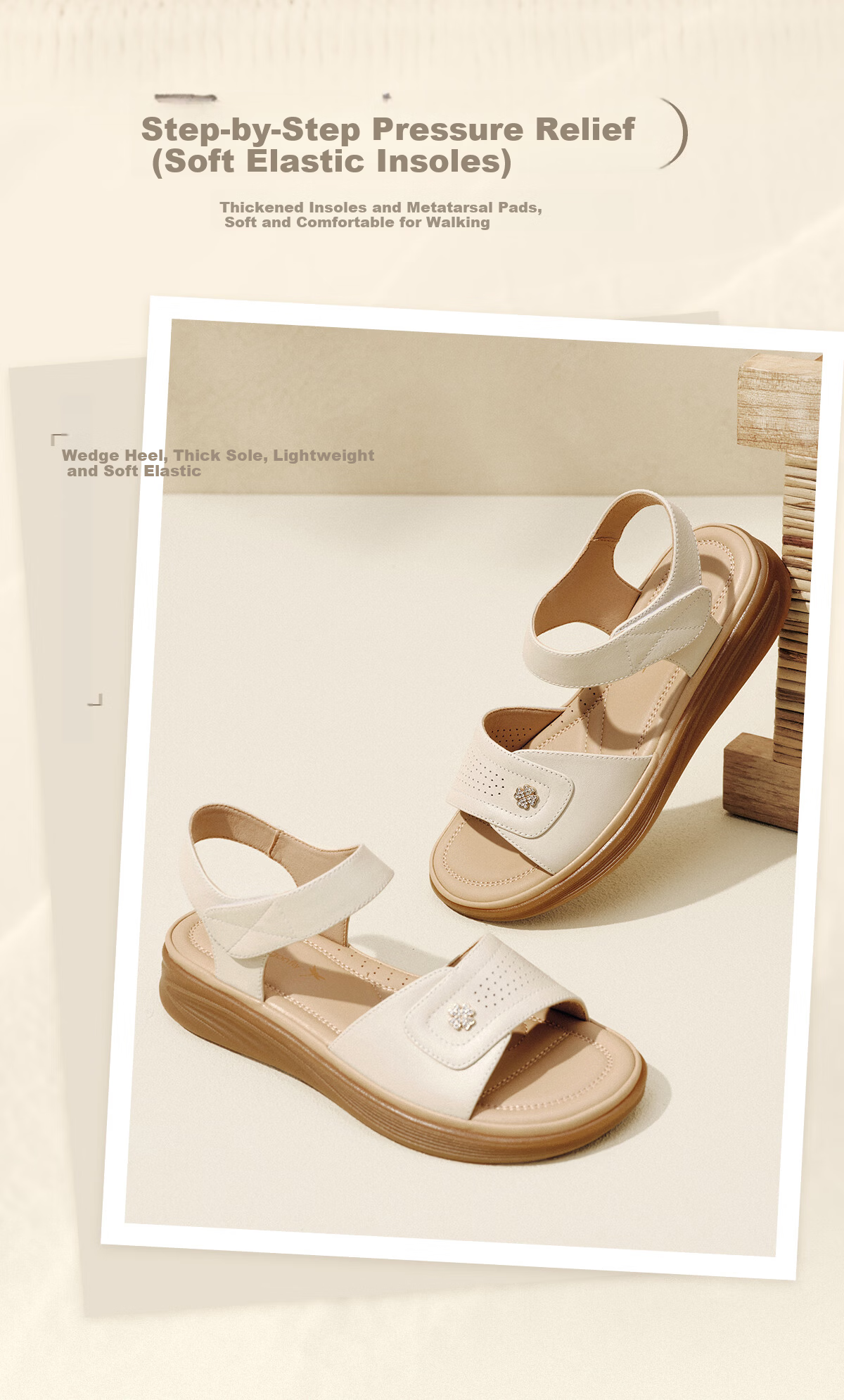 RED DRAGONFLY Mom's Sandals, Summer Women's Shoes, Comfortable Genuine Leather Casual Soft-Soled Middle-Aged And Elderly Sandals WJK26820, Black, Size 35 5