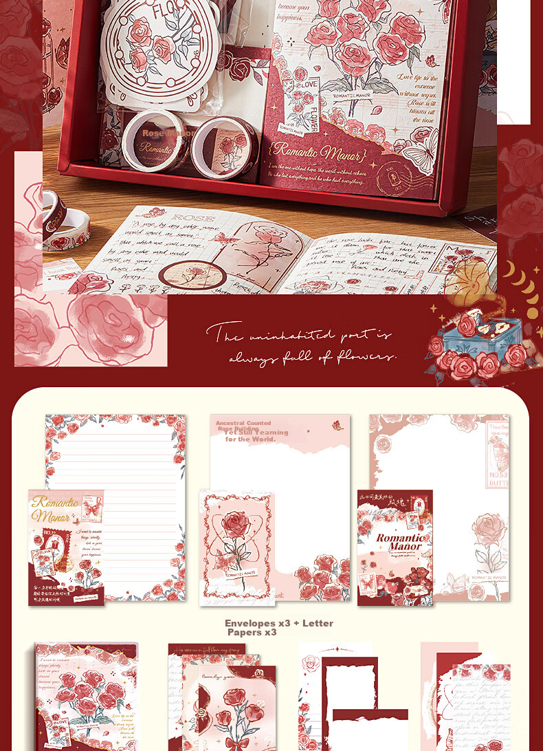 Kaba Bear Envelope Stationery Journal Gift Box High-Value Creative Notebook Original Birthday Holiday Gift 164-Piece Set Ink Dance Butterfly 13
