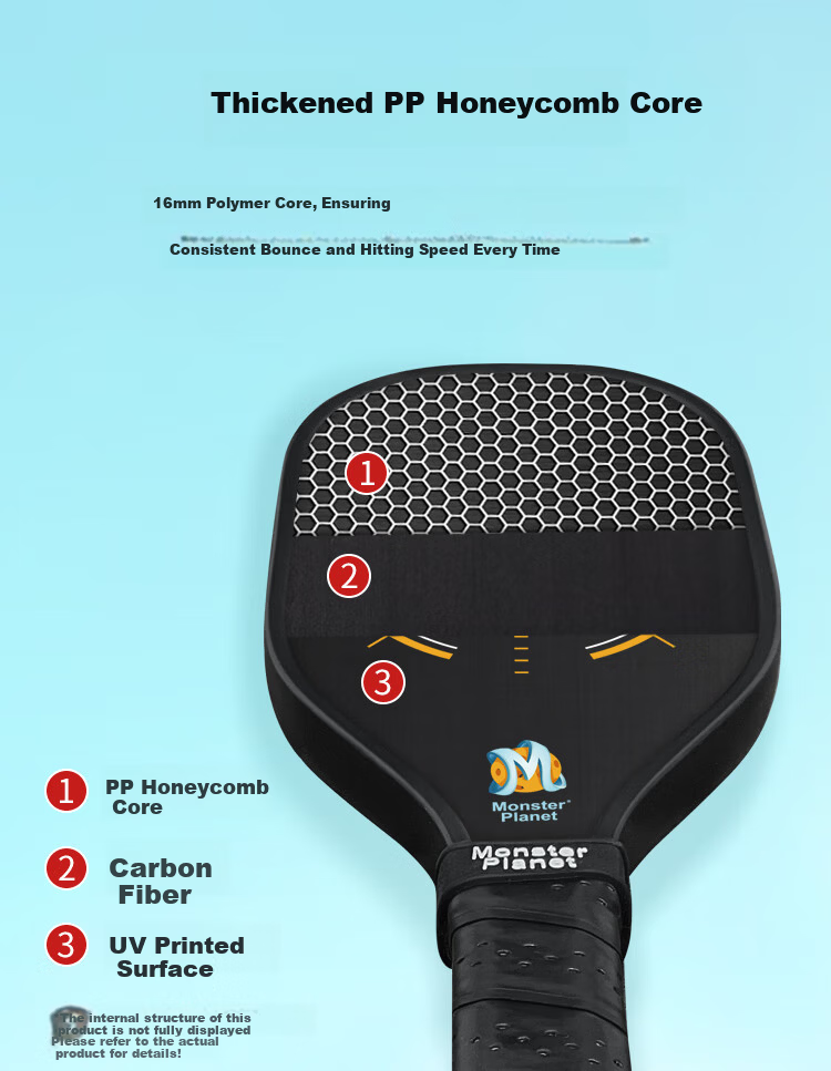Monsterplanet Pickleball Paddle T700 Fabric Carbon Fiber Professional Training Paddle 5