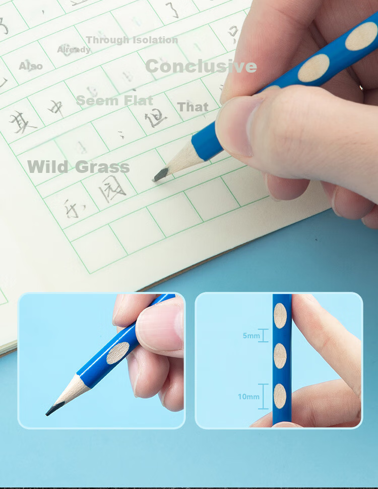 JD Jingzao HB Posture Correcting Hole Pencil 12-Pack Children's Student Handwriting Practice Back-to-School Stationery Drawing Exam Triangular Grip Easy-Hold Pencil 3
