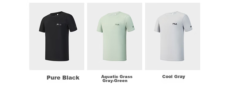 FILA Official Men's Short Sleeve T-Shirt 2026 Summer Cooling Breathable Round Neck Sun Protection Sports Top 11