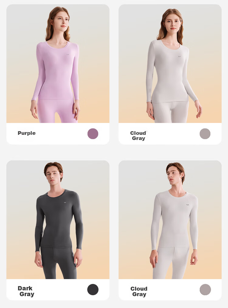 MiiOW 95% Cloud Cotton Antibacterial Women's Autumn Thermal Underwear Set Round Neck Warm Innerwear Light Yellow 2XL 19