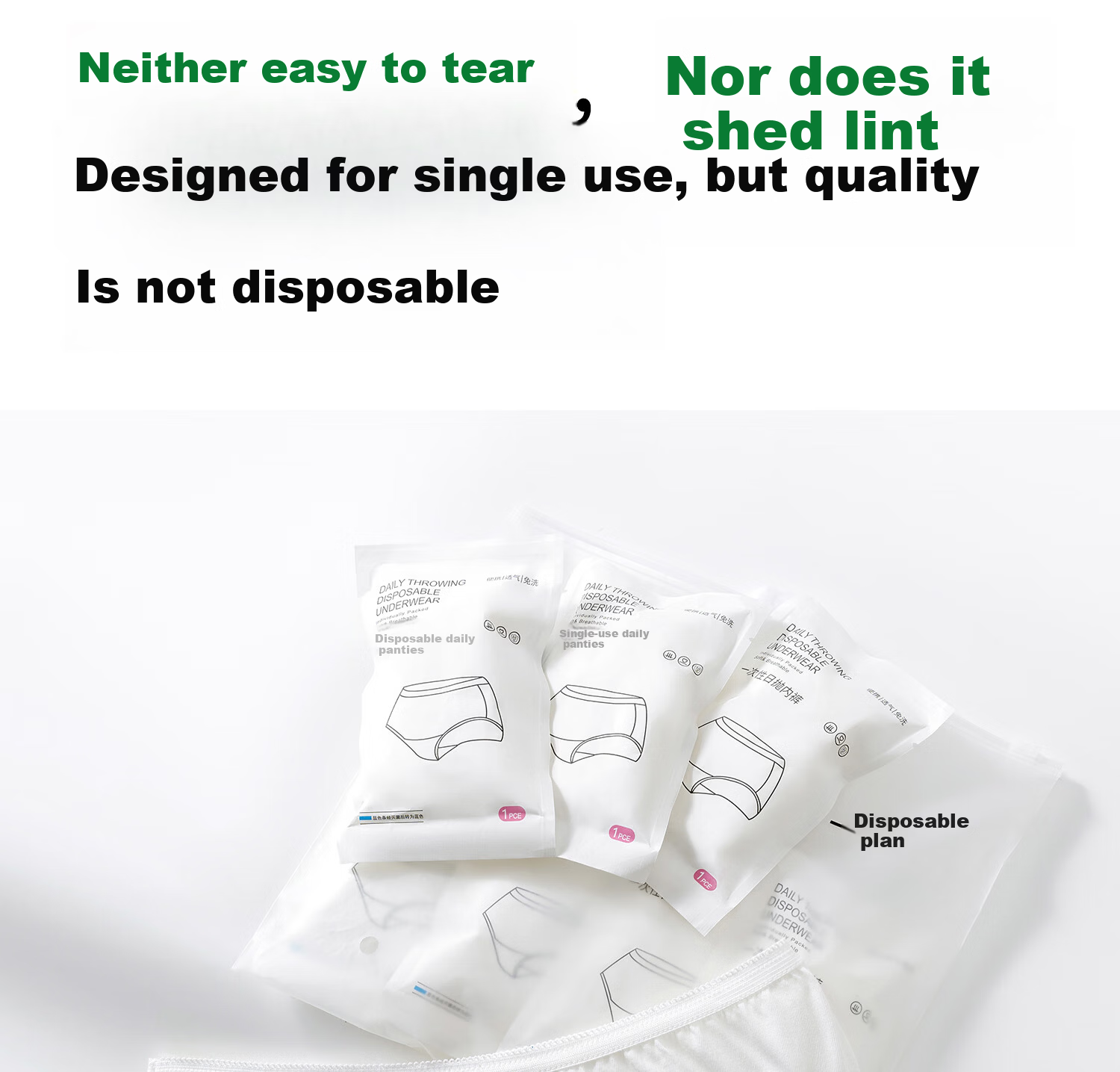 Guniangjia Disposable Women's Pure Cotton Antibacterial No-Wash Daily Use Menstrual Underwear Travel Ready-to-Wear Plus Size 17