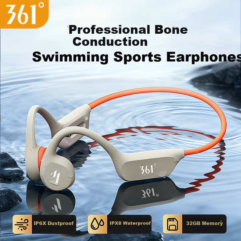 361° Bone Conduction Bluetooth Headphones IP68 Waterproof Swimming Running Fitness Outdoor Cycling Long Battery Life Sports Headphones 32GB Memory YDG01