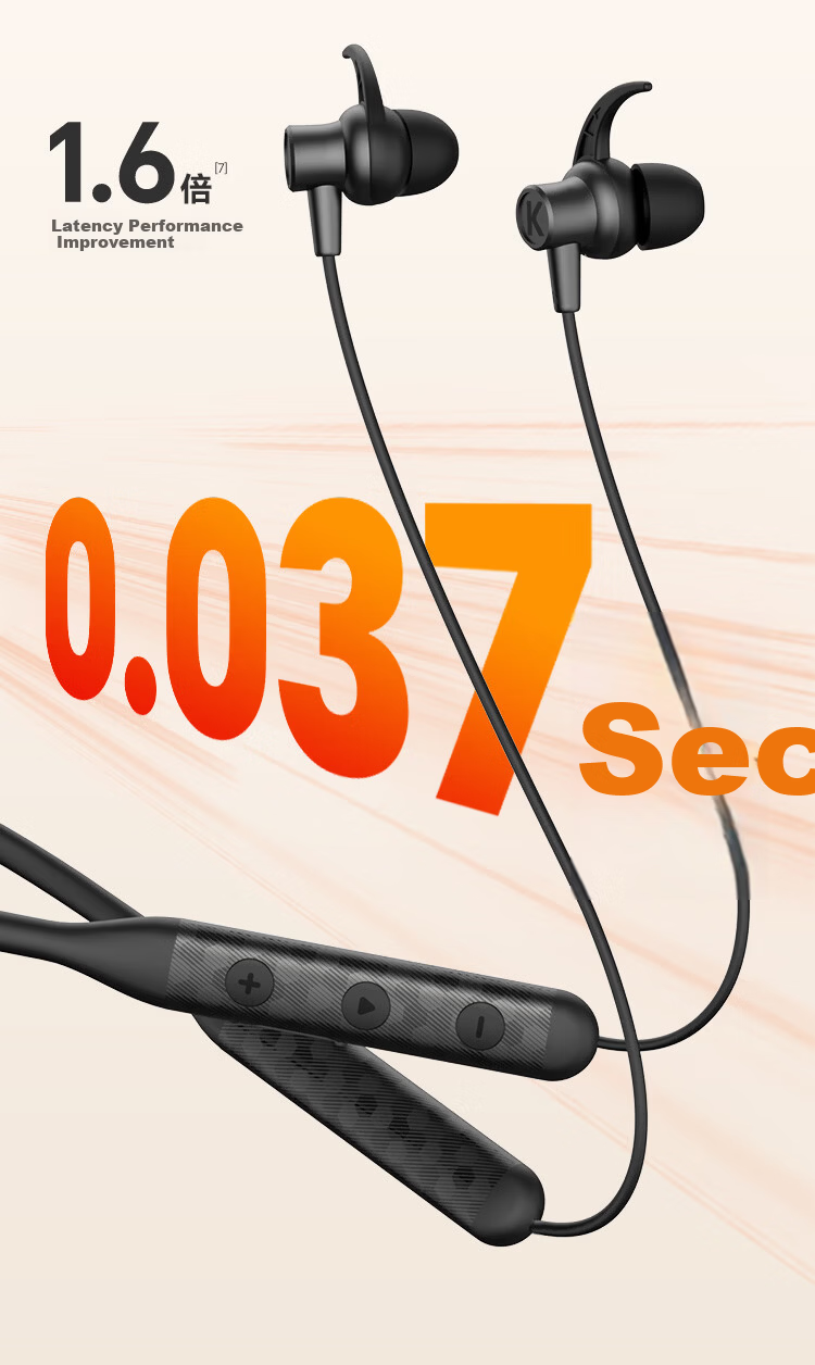 KUGOU M3pro New [30-Hour Long Battery + 7 Custom Sound Effects] Bluetooth 6.0 Neckband Wireless Music Sports Running Gaming Noise-Cancelling Earphones 15