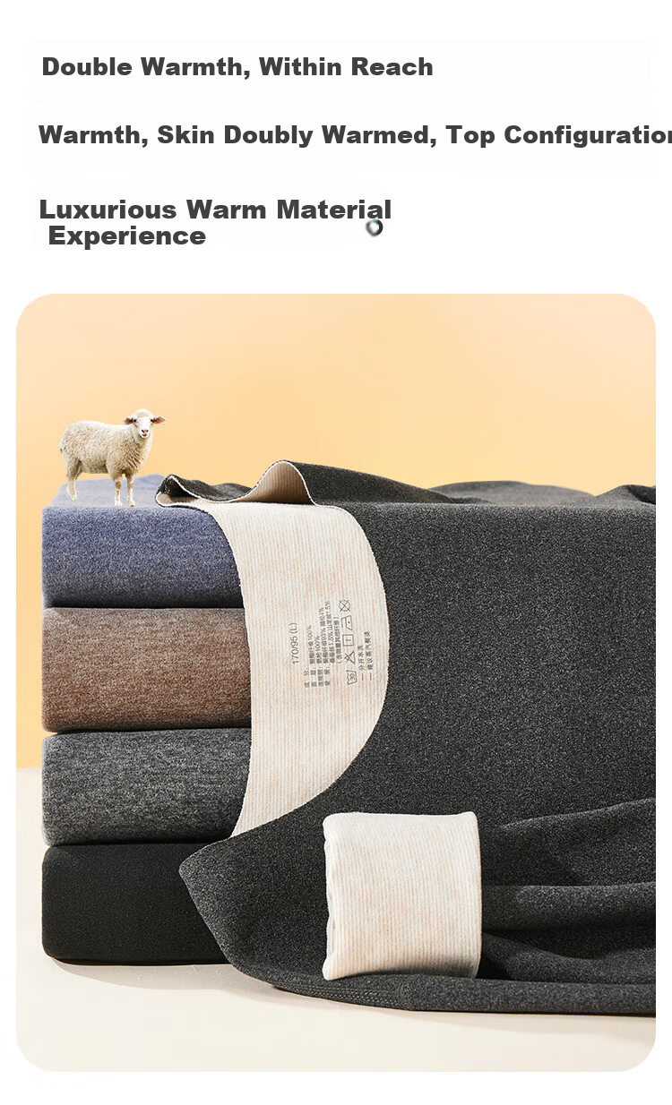 MiiOW Cashmere Men's Thermal Underwear, 10A Antibacterial Seamless Heat-Generating Autumn Top And Pants Set for Men, New Style 2026 18