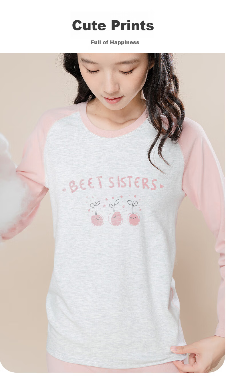 Dingguagua Girls' Pure Cotton Autumn Thermal Underwear Set for Middle and High School Students, Warm Cotton Knitwear for Teenagers 18