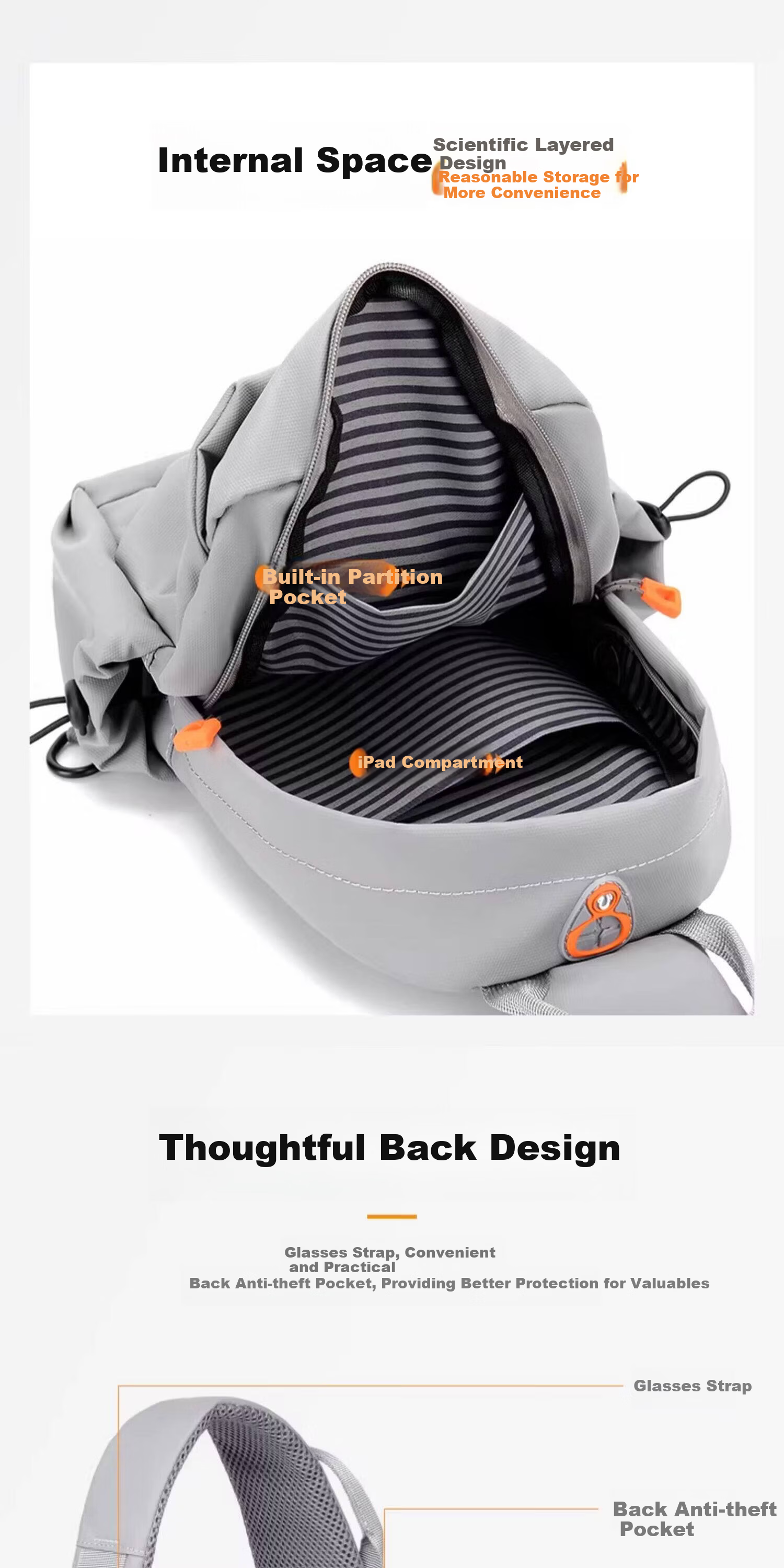 Warrior Men's Crossbody Bag 26L Large Capacity New Shoulder Bag Multifunctional Water-Resistant Small Backpack for Commuting and Outdoor Use 8
