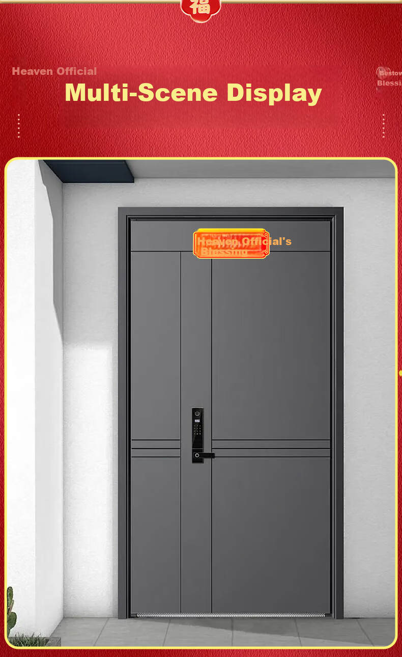 Feng Shui Pavilion Official Blessing Door Plaque Feng Shui Metal Wall Art for Entryway and Housewarming 10