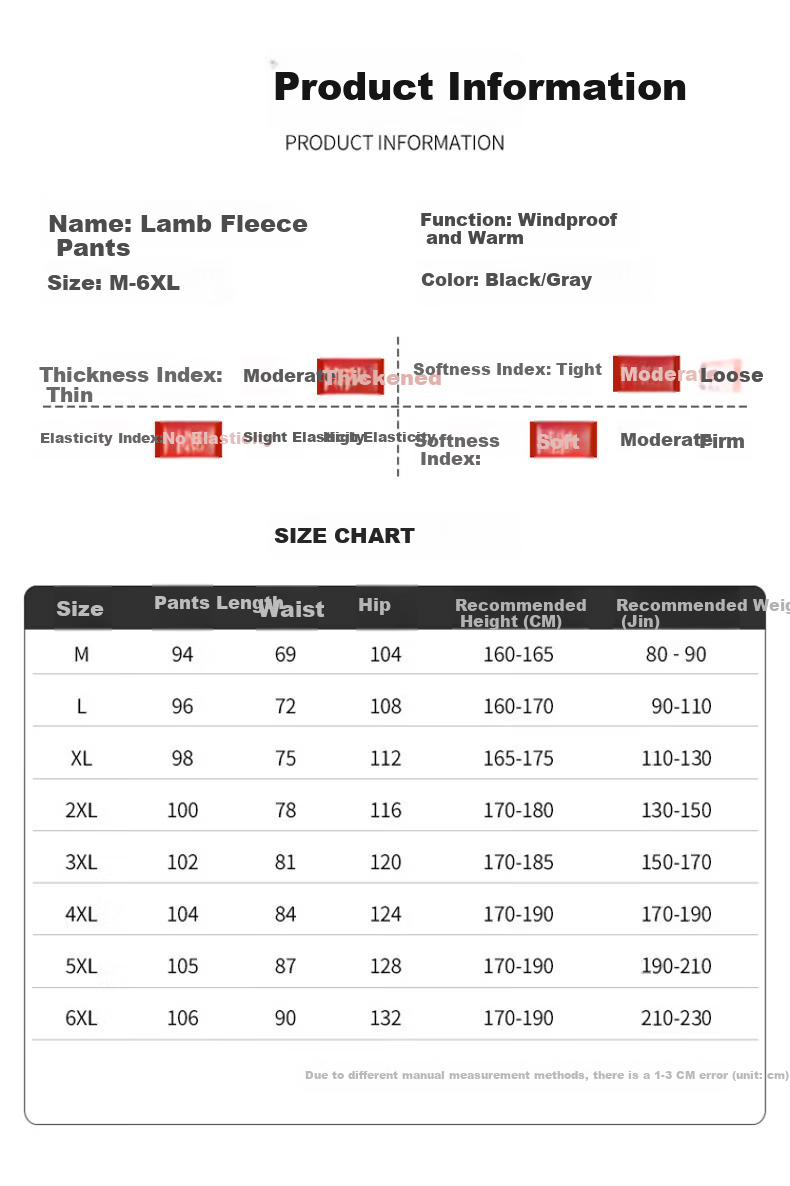 JEEP Men's Casual Pants Autumn Winter Cotton Fleece Thickened Warm Straight Leg Trousers Gray Flat Foot M 7
