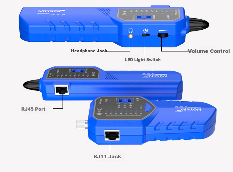 Jingmingshu NF-168V Cable Tester, Professional Multifunctional Network Cable Detector, Network Wire Tracer, Signal Continuity Tester 14
