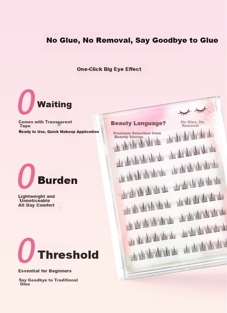 Meifuyu Glue-Free False Eyelashes Lazy Sunflower 96 Clusters Natural Self-Adhesive Eyelashes for Beginners Puffy Eyes MF8333 6