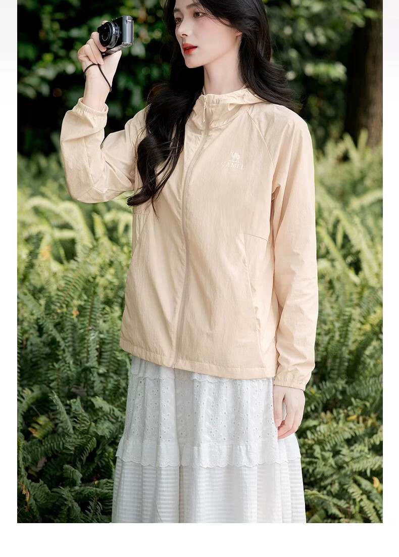 CAMEL Outdoor Original Yarn Sun Protection Jacket 2026 Spring Summer New Women's UPF1000 Cooling Water-Repellent Sports Jacket O015 11