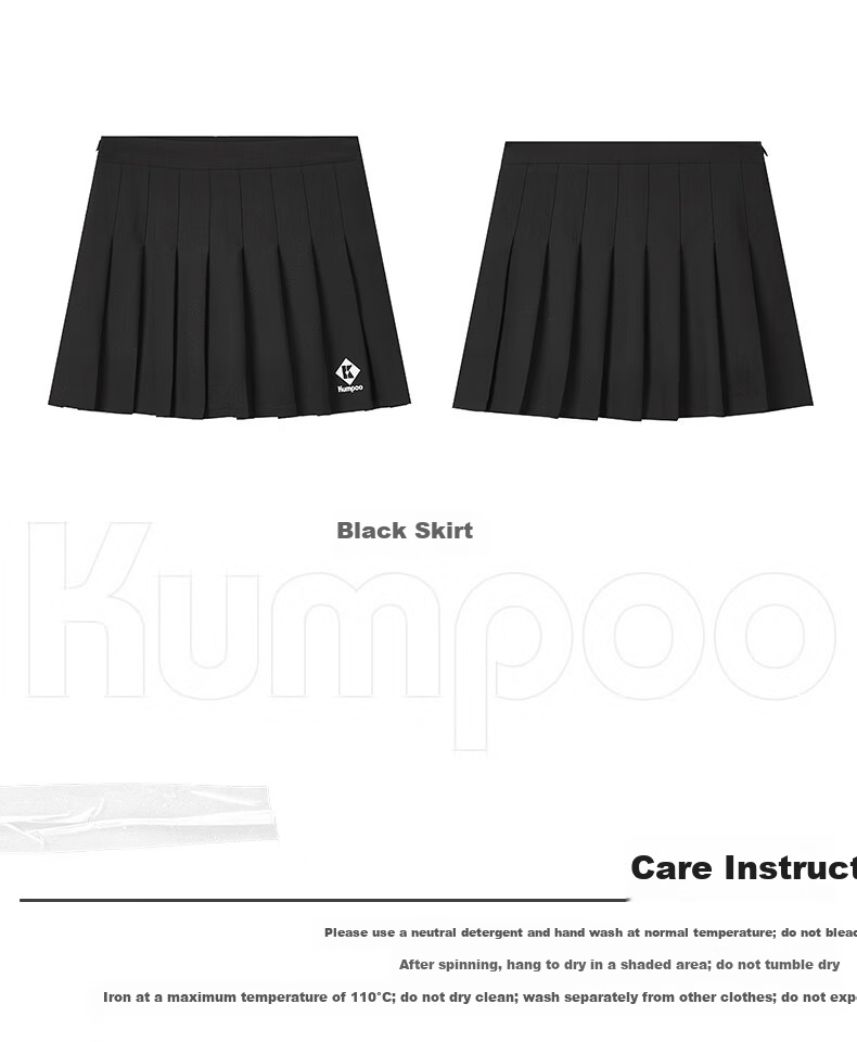 KUMPOO K243W-7033 Women's White Sports Running Badminton Skirt S 16