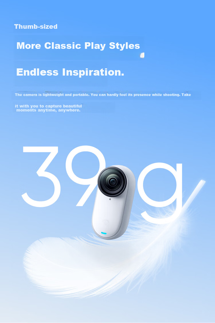 Insta360 GO 3S Vintage Player Limited Edition 4K Thumb Camera Trendy Street Photography Inspiration White 64GB 12