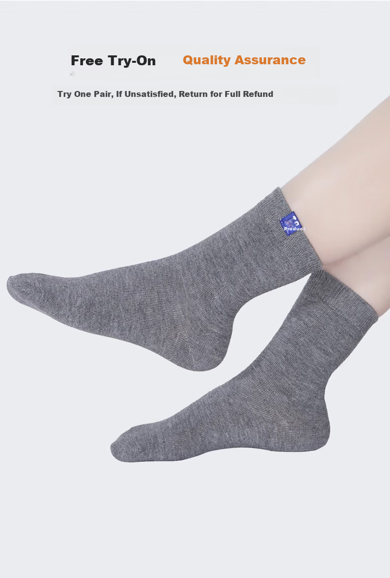 Hzasz 【5 Pairs】Youth Black Pure Cotton Socks Spring and Autumn Full Cotton Middle School Boys Large Kids Sports Long Socks 3