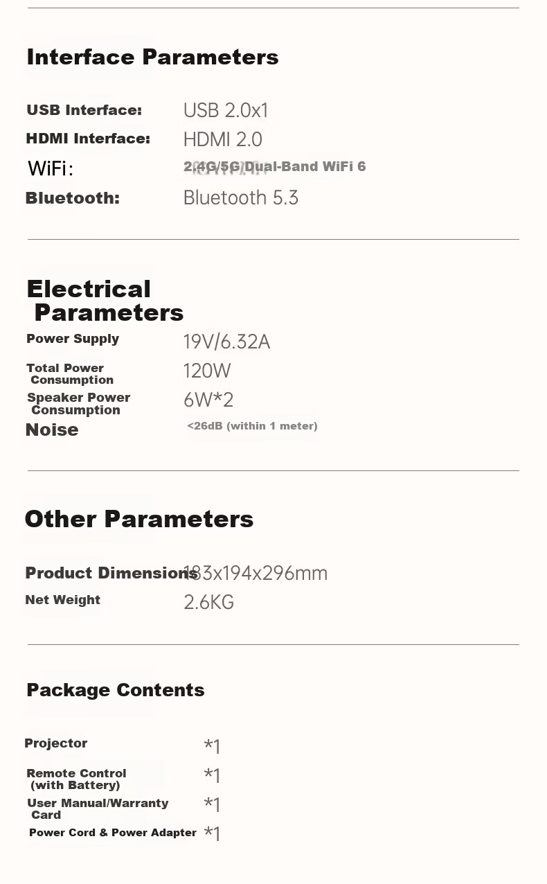 Dayancheng C3 Max Dream Cabin [850CVIA] [TOF Focus], High-Brightness Gimbal Projector, Home Ultra-High Definition Bedroom Portable Projector, High-Definition Smart Home Theater 21