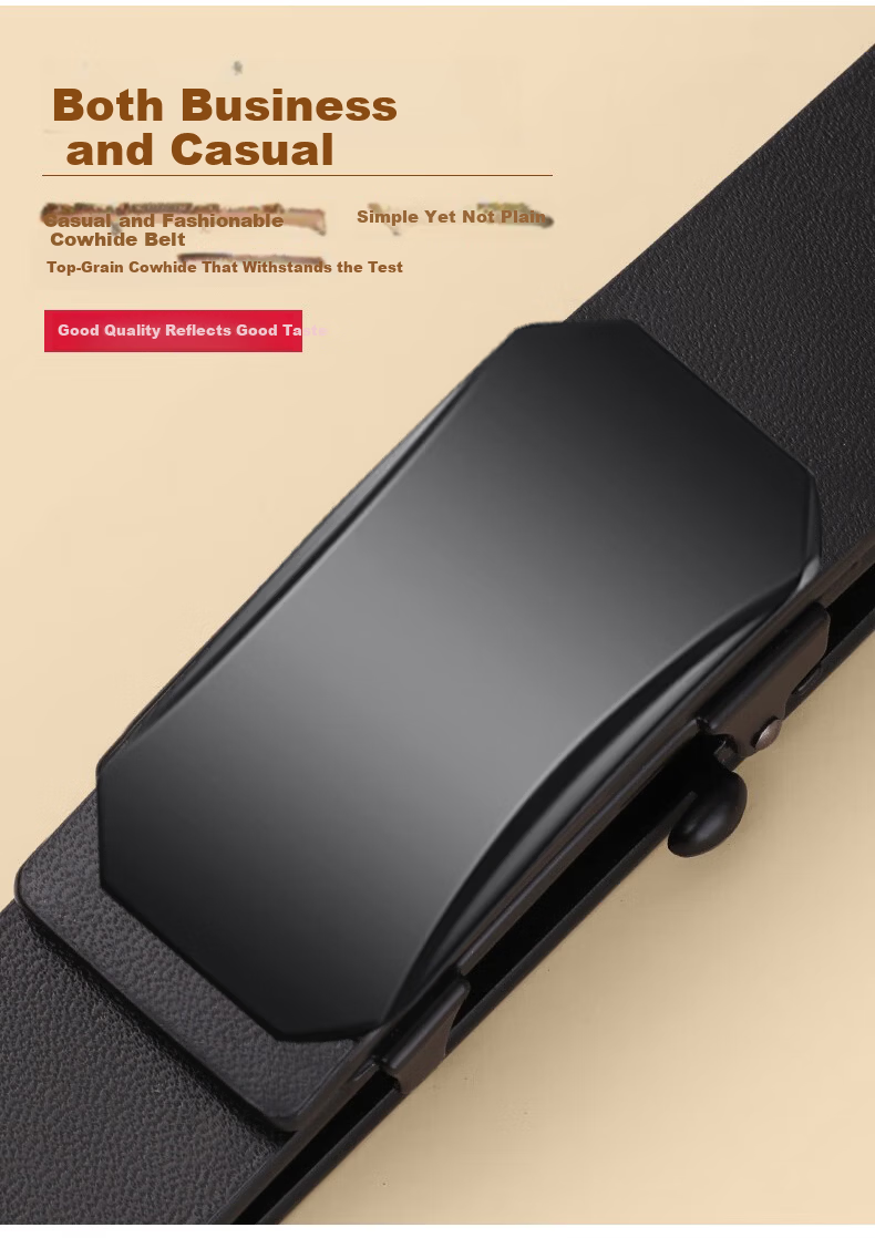 JEEP Men's Genuine Leather Inner-Wear Automatic Buckle Belt 2026 New Casual Waistband Birthday Gift for Husband 9