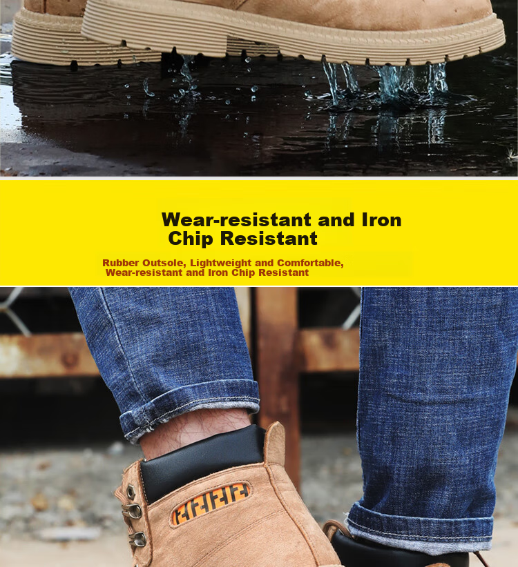 BlueOwl Shield Men's High-Top Breathable Durable Anti-Smash Steel Toe Anti-Puncture Safety Work Construction Functional Shoes 9160 Size 43 10