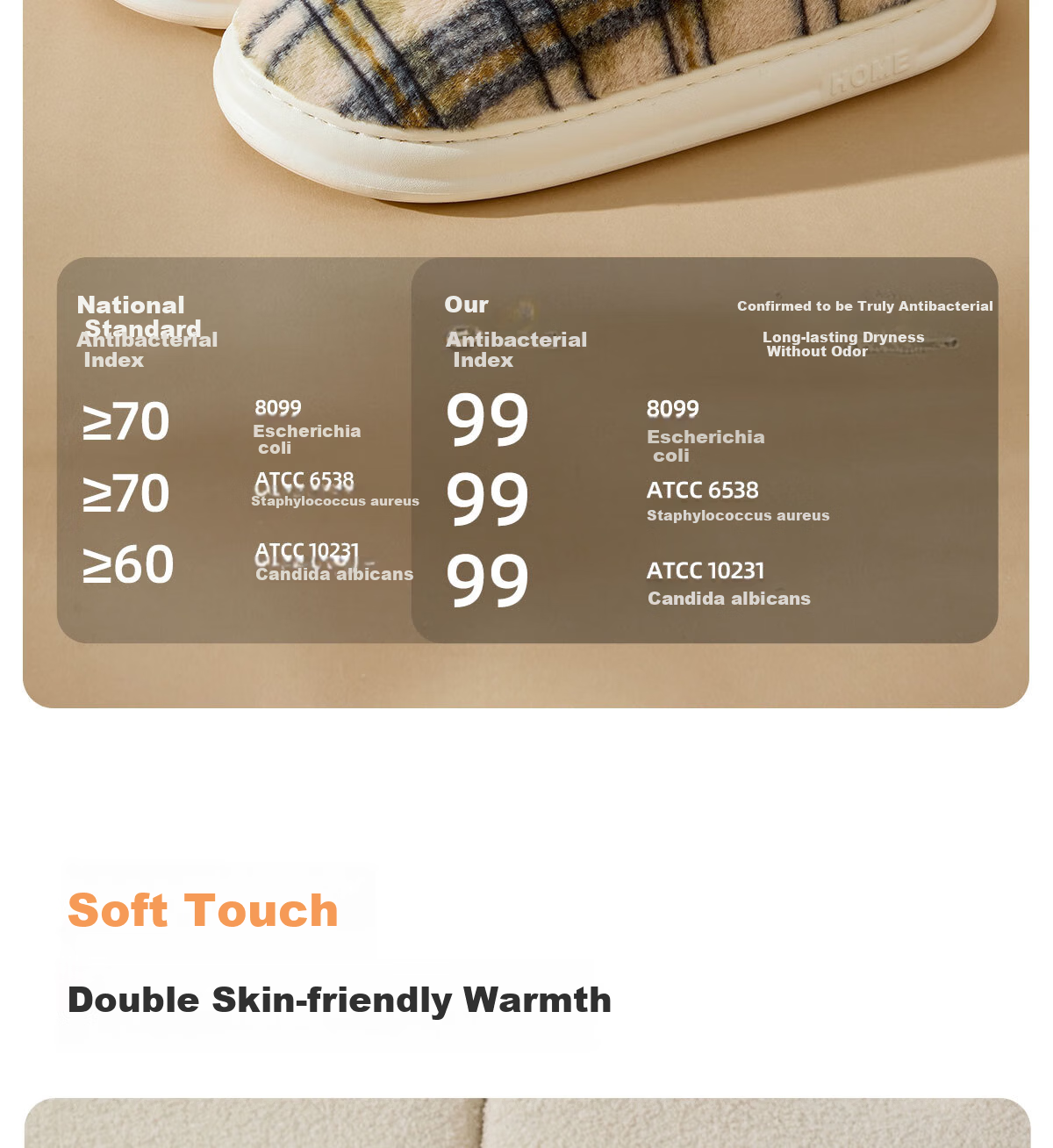 Grace Antibacterial Cotton Slippers Women Autumn Winter 2025 New Indoor Warm Non-slip Thick Sole Plush Slippers Men Couples 12