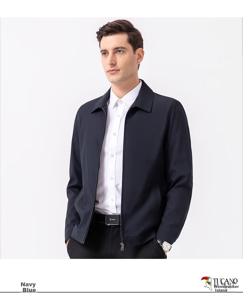 TUCANO Men's Autumn Business Turn-Down Collar Executive Jacket Coat for Officials and Fathers 6