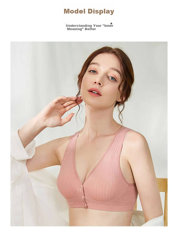 Aibaoshi Maternity Bra, Push-Up Nursing Bra, Pregnancy And Postpartum Breastfeeding Bra, Front Opening, Brown Gray, XL Size M382 15