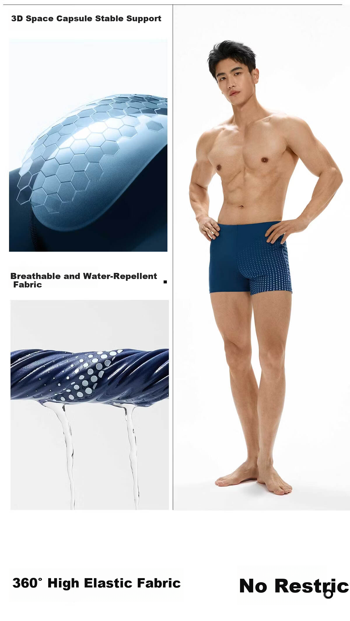 PUMA Men's Swim Trunks Anti-Embarrassment Boxer Briefs Original Yarn Sun Protection Quick-Dry Large Size Professional Hot Spring Swimwear Gear 11
