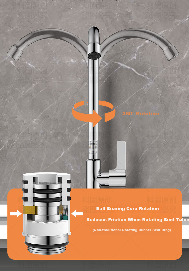 KEGOO Single Cold Kitchen Faucet High Arc Stainless Steel Sink Mixer K2056 9