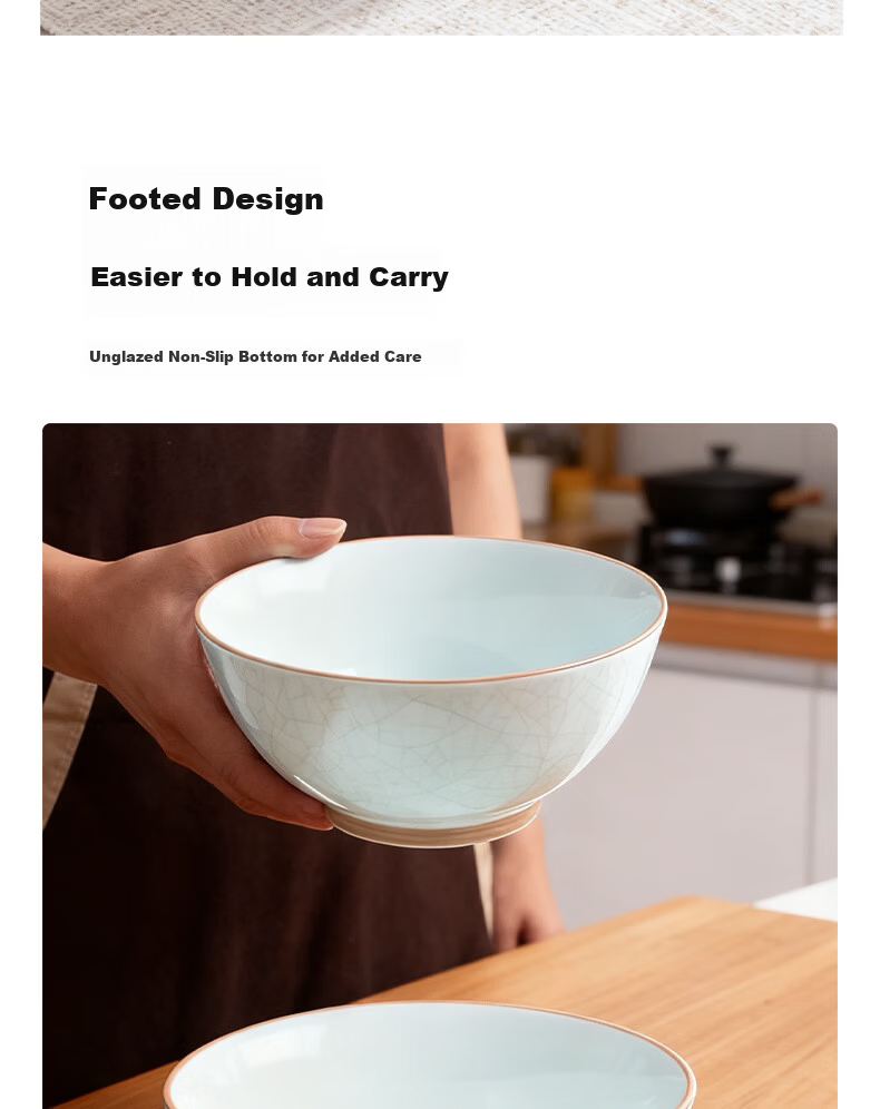 Huaqingge Chinese-Style Ice-Crackle Pattern Soup Bowl, Aesthetically Pleasing 8-Inch Large Bowl for Sauerkraut Fish And Boiled Fish, Microwave-Safe with Underglaze Color 7