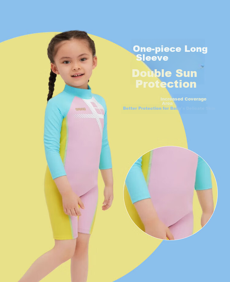 Arena Kids Unisex One-Piece Sun Protection Quick-Dry Long Sleeve Soft Durable Surfing Swimsuit 4