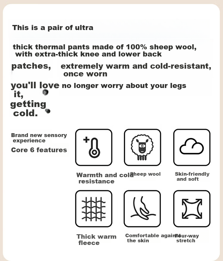 Langsha Women's Wool Thermal Autumn Pants, Thick Fleece Lined Winter Leggings with Knee Protection, Plus Size Warm Bottoms 1