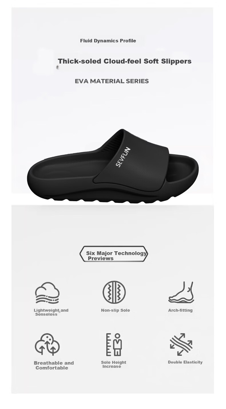 Seven-Color Spun Men's Slippers, Soft Step Sensation, Large Size 44-45, Four-Season Home Use, Bathroom Non-Slip, Outdoor Thick Sole Women's Sandals, Gray 3