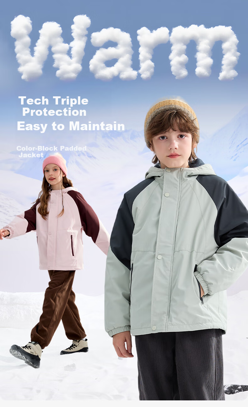 Baleno Kids Winter 2025 New Cotton-Padded Jacket Boys Girls Thickened Warm Coat 1