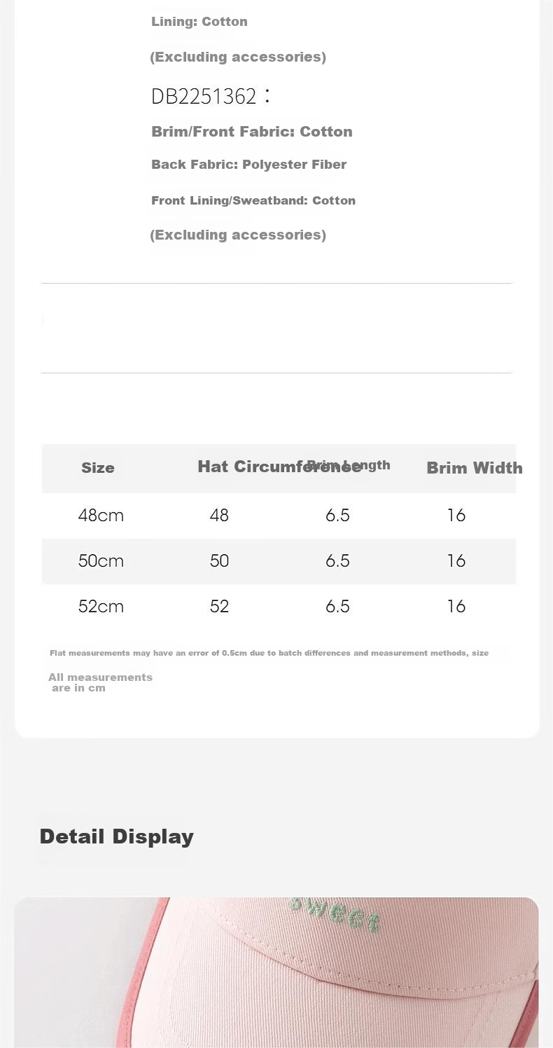 David Bella Kids Hat Spring Summer Girls Sports Baseball Cap Boys Sunshade Duckbill Cap Children's Hat 2