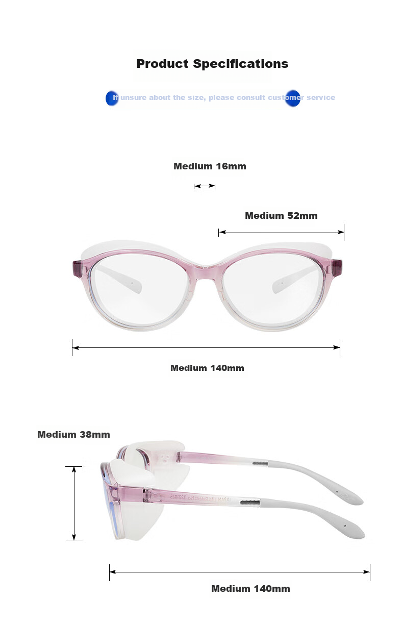 Runzhi Japan Post-Surgery Protective Glasses for Wet Room [Purple 608GPU] Antibacterial Silicone Ring Wet Room Glasses 8