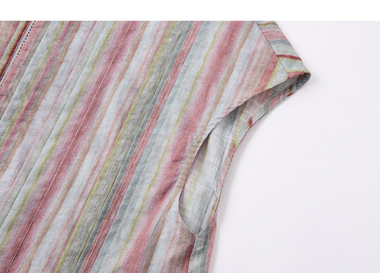 Demana Fresh Cotton Summer French Style Round Neck Sleeve Cover Striped Printed Doll Shirt Loose Slim Fit Women's Premium Blouse 11