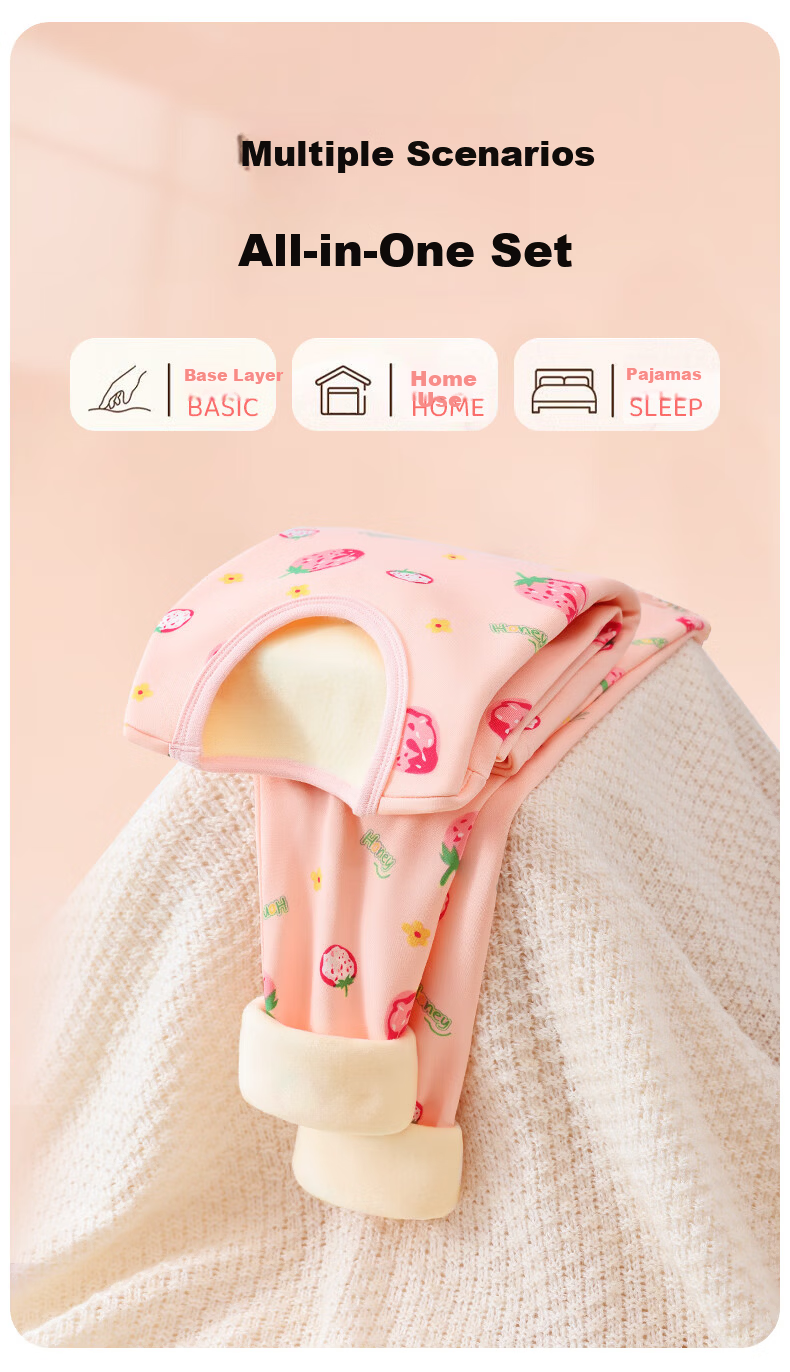 DEESHA Children's Thermal Underwear Set Winter Fleece Thickened Autumn Clothes Girls Baby Base Layer Pajamas 11