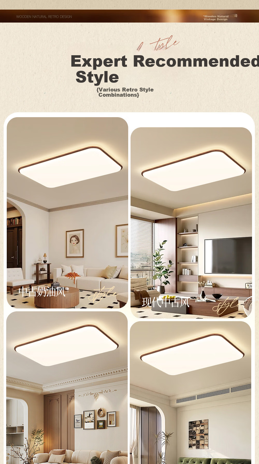 Kuka LED Ceiling Light Vintage Style Eye Protection Ultra-thin PRi Living Room Bedroom Lamp 40CM Round - Three Colors [Installation Included] 4
