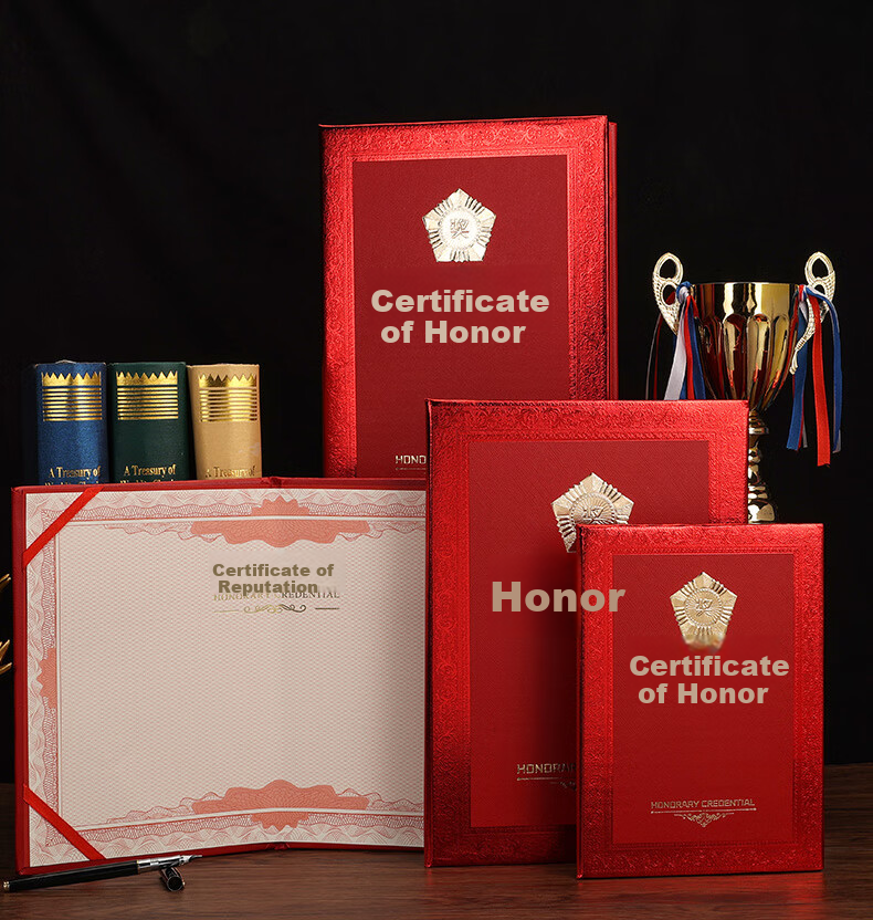 Gelite Gold Foil Ribbon with Core 8K Honor Certificate 1-Pack Blank Award Paper Printable Training Recognition Certificate Inner Pages 10