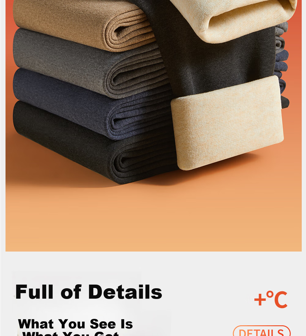 Modal 380g Men's Thermal Wool Silk Thickened Autumn Winter Fleece Lined Base Layer Pants 23